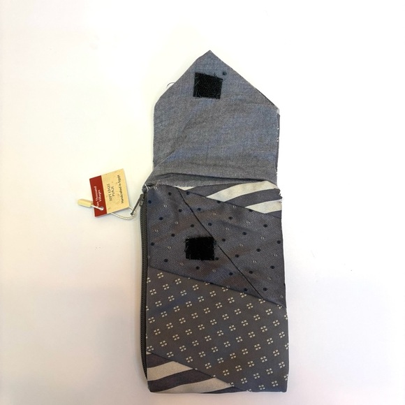Ten Thousand Villages Handmade Patchwork Vintage Ties Soft Edges Purse Gray NEW - Picture 3 of 12